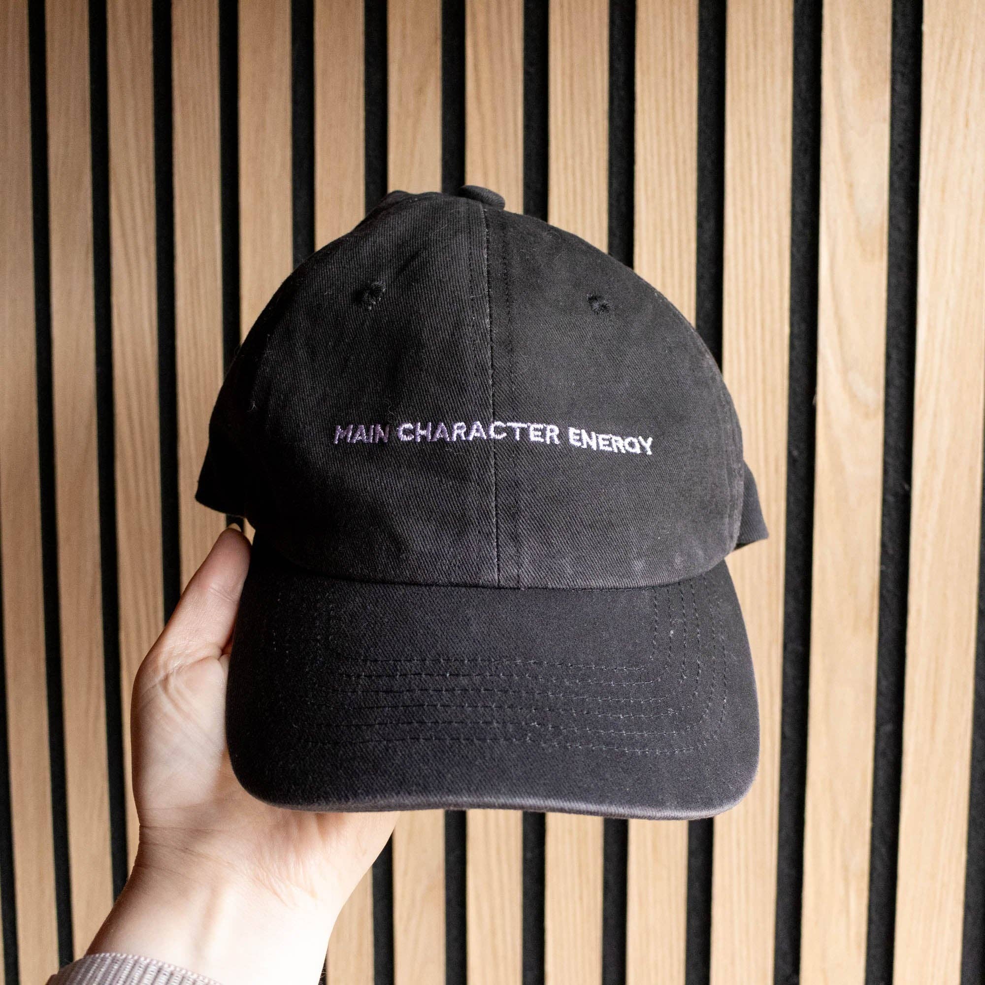 Main Character Energy Black Cap Hat