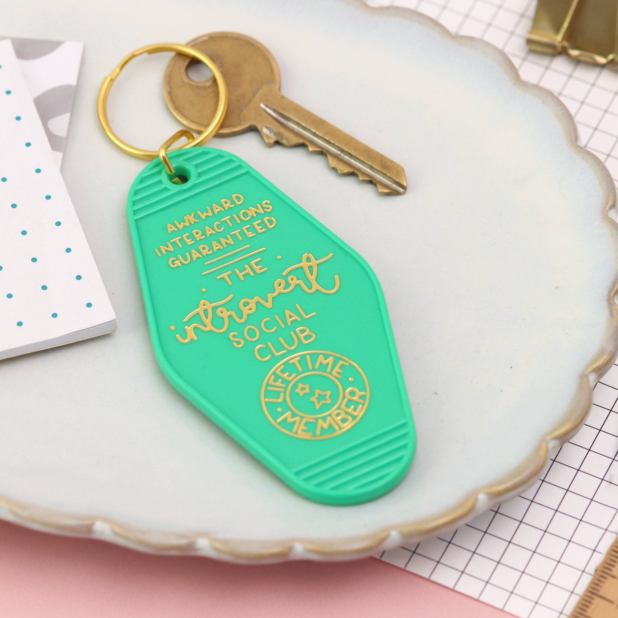 Oh Laura - Motel Keyring: The Introvert Social Club (Green)