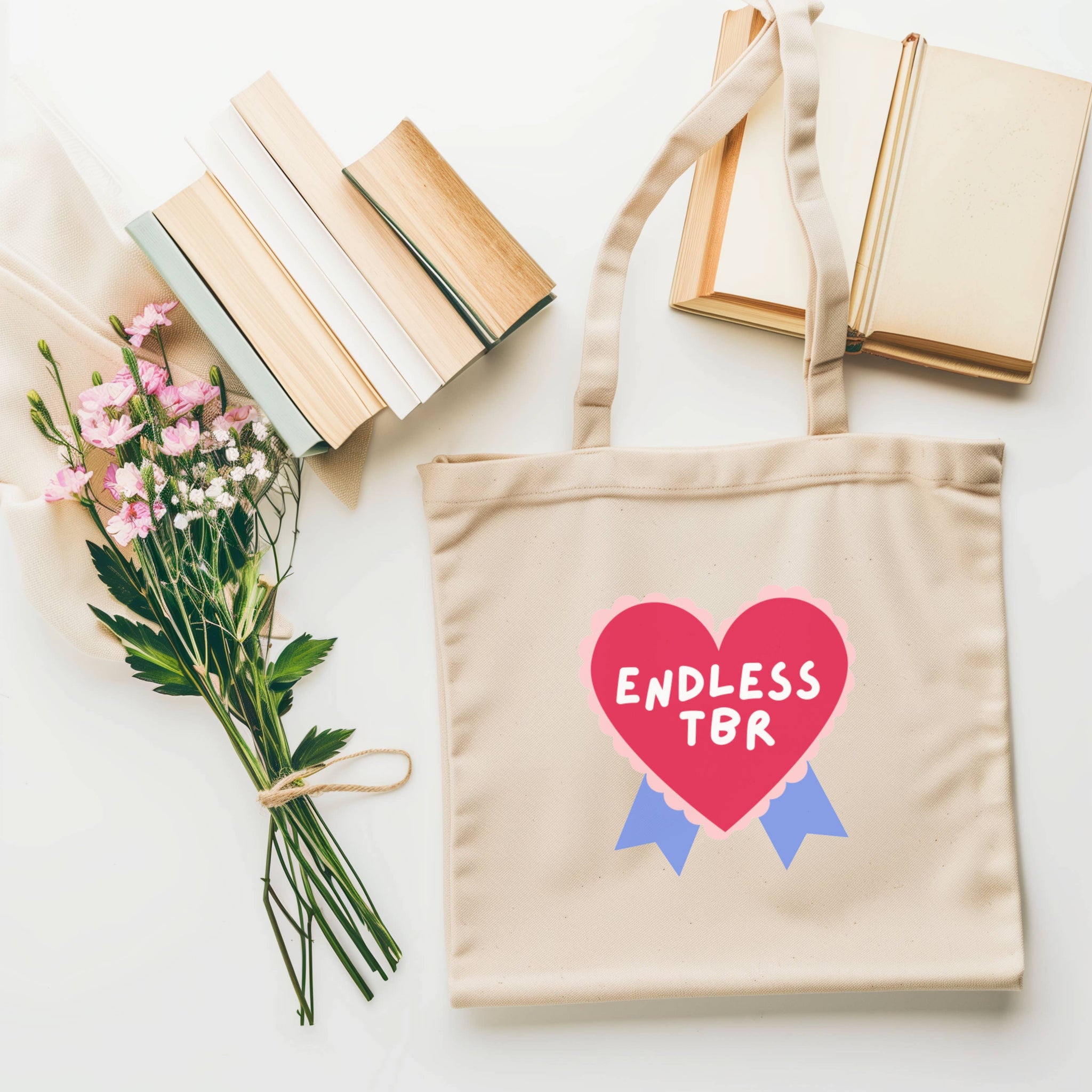 Tote Bag - "Endless TBR" Organic Cotton Book Bag
