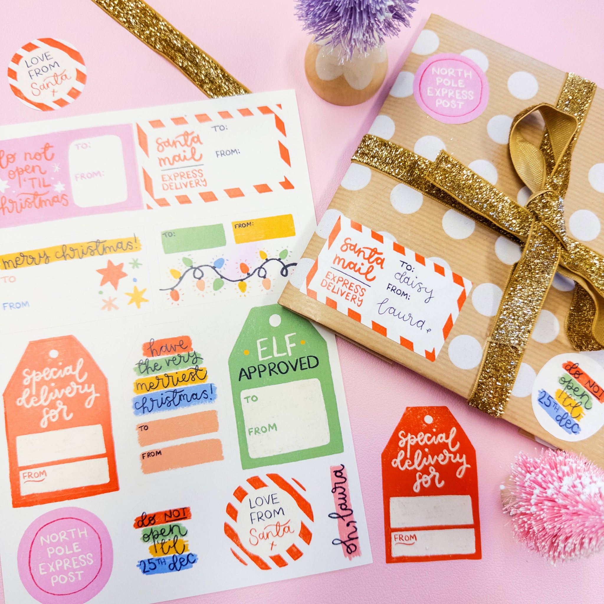 Christmas gift tags - sticker sheet