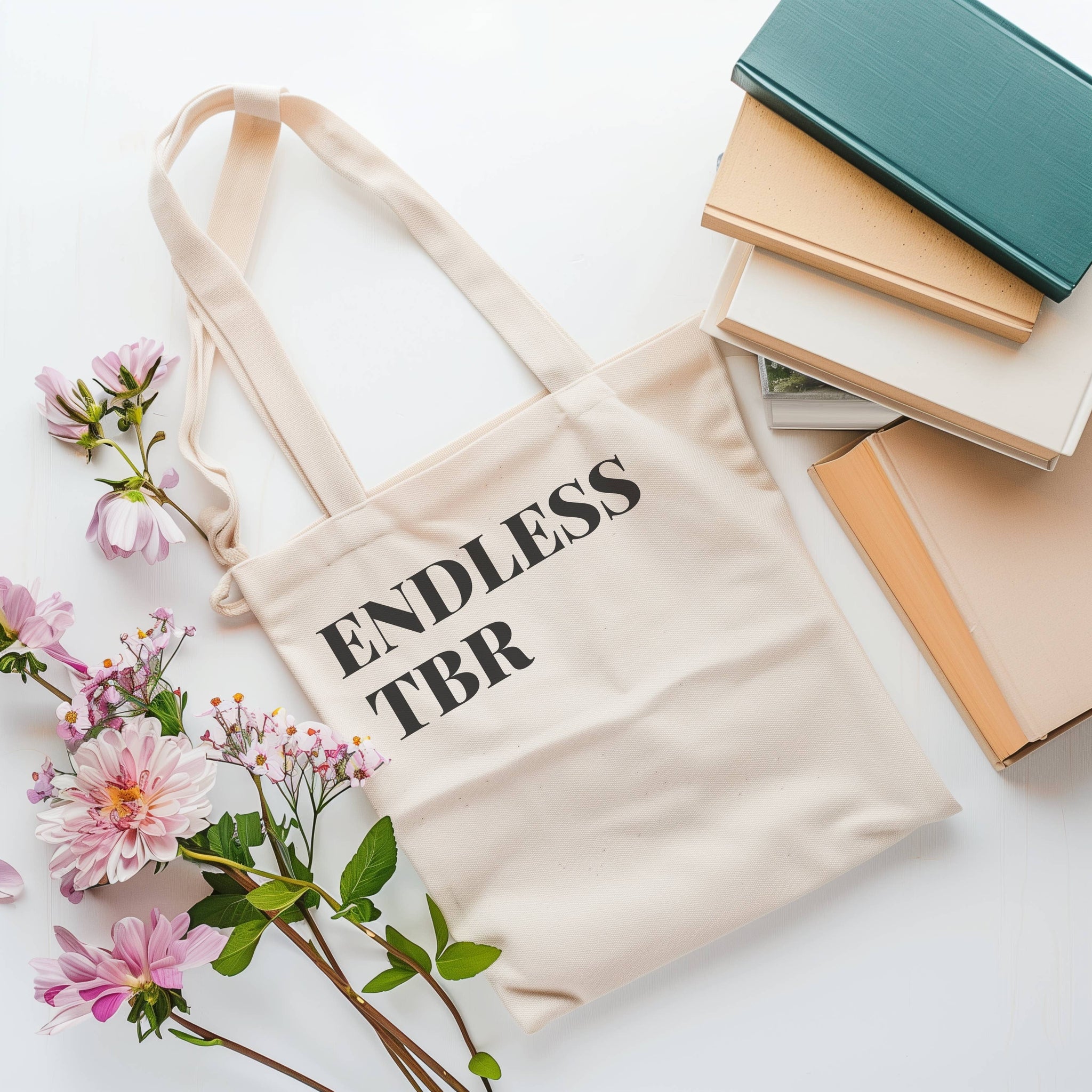 Tote Bag - "Endless TBR" Organic Cotton Book Bag