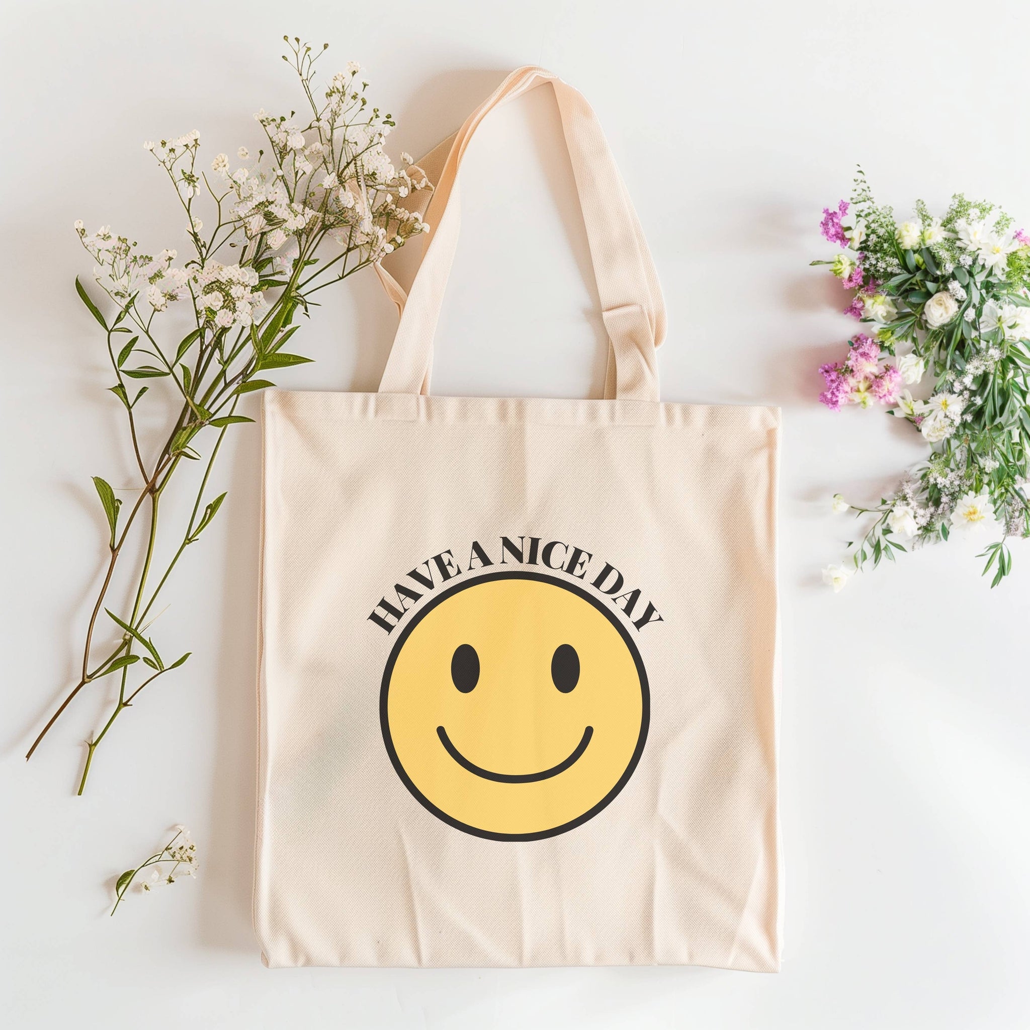 Tote Bag - "Have A Nice Day" Organic Cotton Book Bag